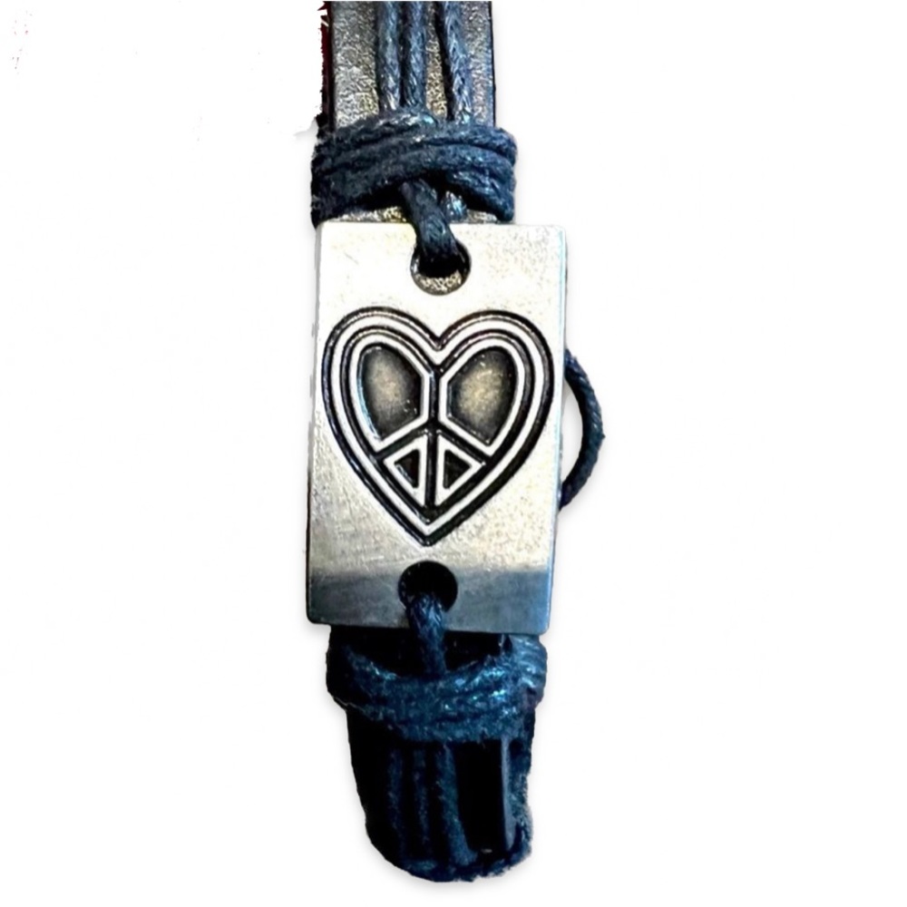 Plastic Leather Bracelet with Heart